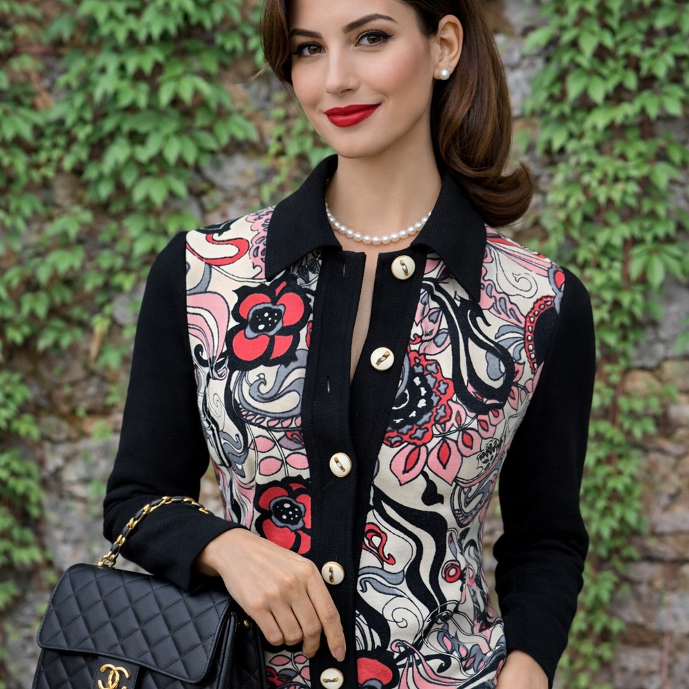 VINTAGE EVEREST Pure Wool Cardigan, S